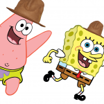 Spongebob and Patrick Wearing Pharrell's Hat