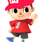 Animal Crossing Villager Wearing a Mario Hat