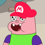 Clarence Wearing a Mario Hat
