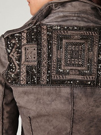 Sequined Leather Jacket