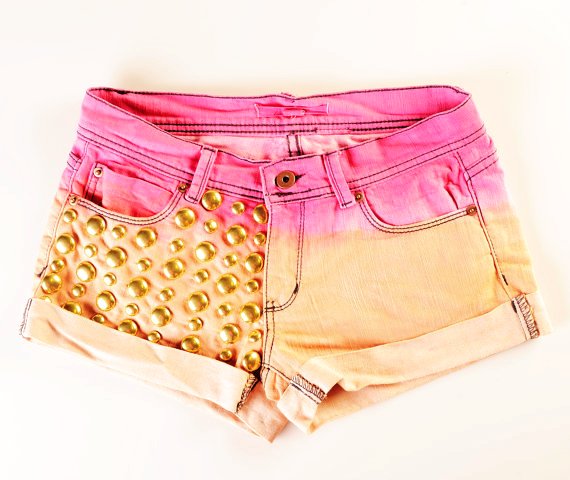 Ombre Studded Shorts