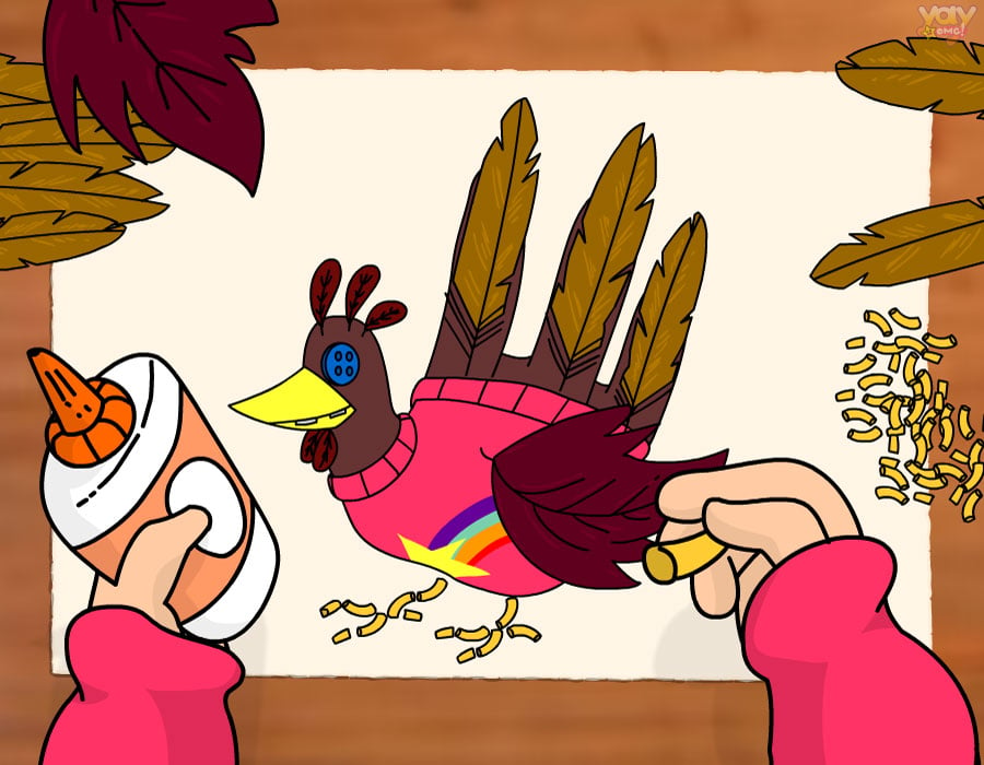 Hand Turkeys Drawn By Cartoon Characters - Mabel Pines