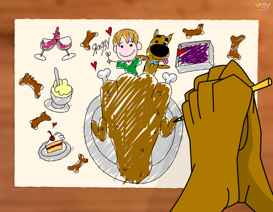 Hand Turkeys Drawn By Cartoon Characters - Scooby Doo
