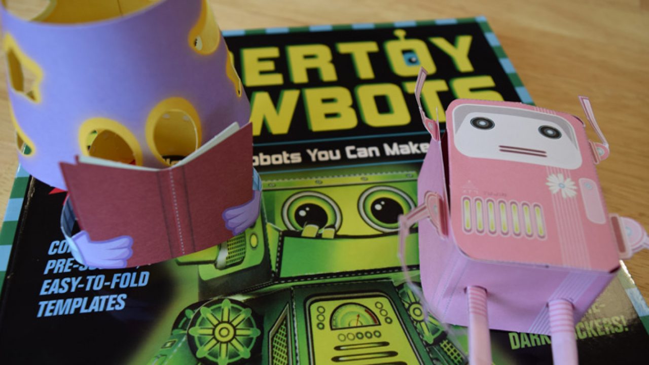 Swotbot, one of the paper toys I made for the Paper Robots…