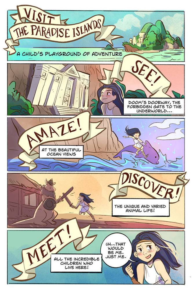 Visit the Paradise Islands in this EXCLUSIVE Diana: Princess of the Amazons Minicomic