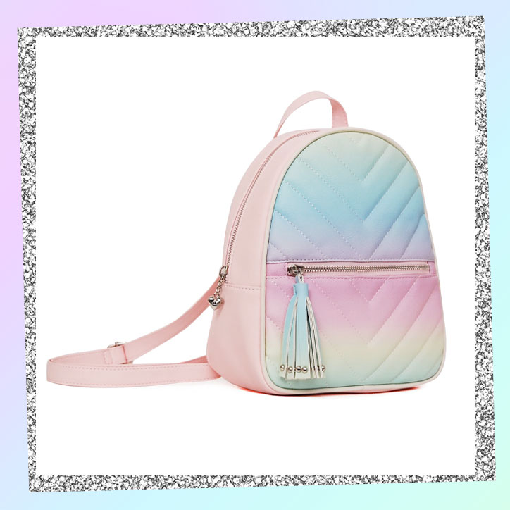 A minibackpack with a pastel ombre design