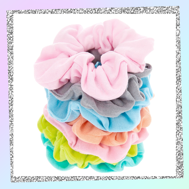 Pastel rainbow scrunchies