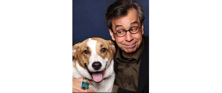 Image of author Chris Grabenstein and his dog Fred
