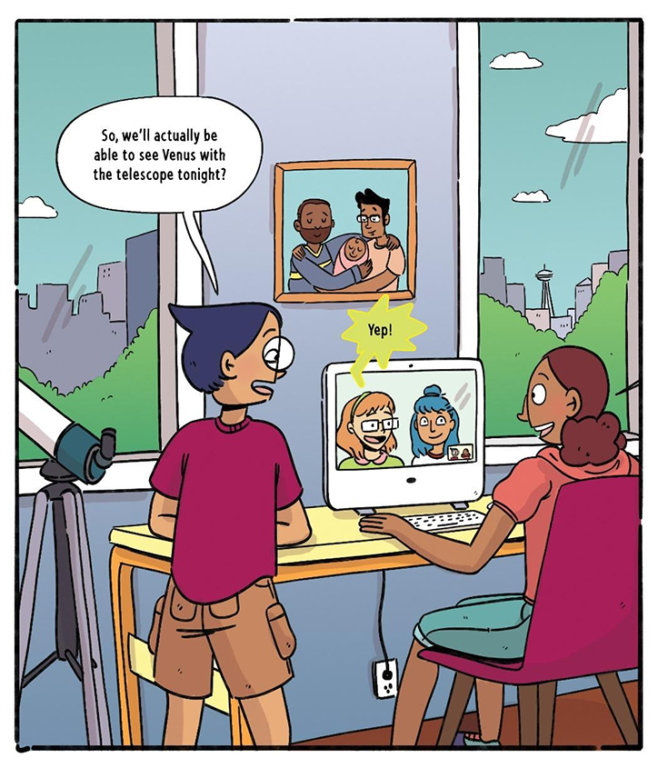 Comic Panel from the graphic novel Long Distance by Whitney Gardner