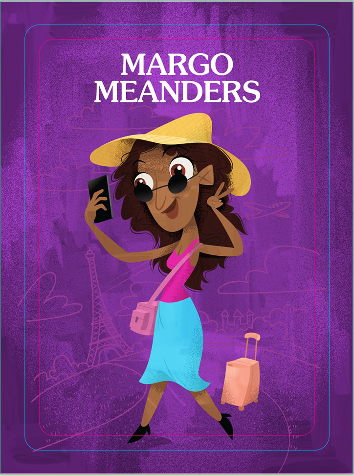 Character Art of Margo Meanders from the Ghosted board game