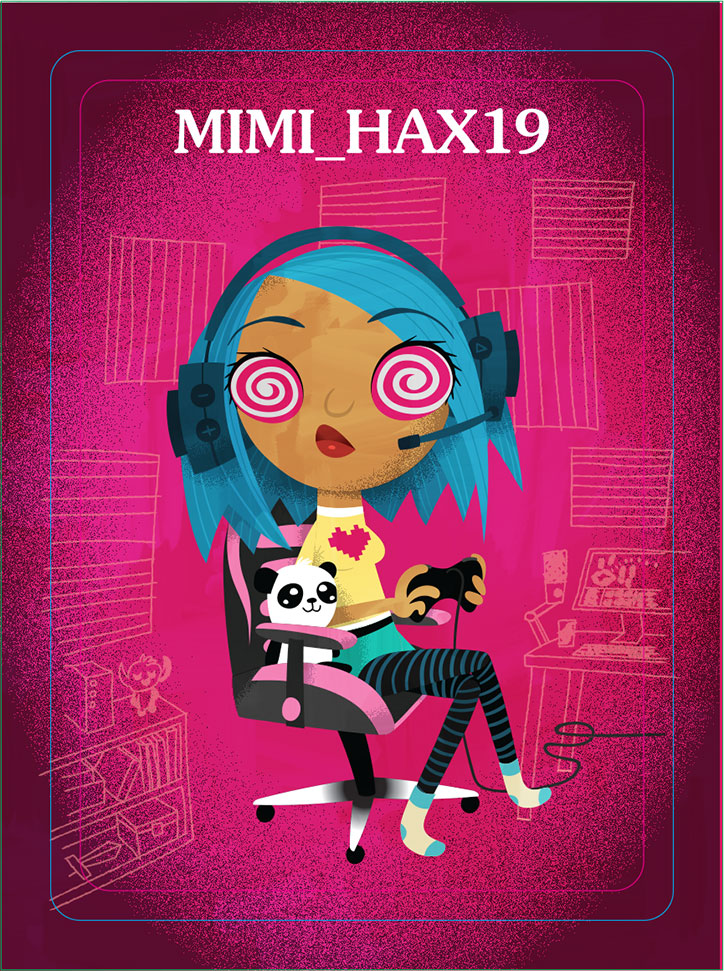 Character Art of Mimi_Hax19 from the Ghosted board game