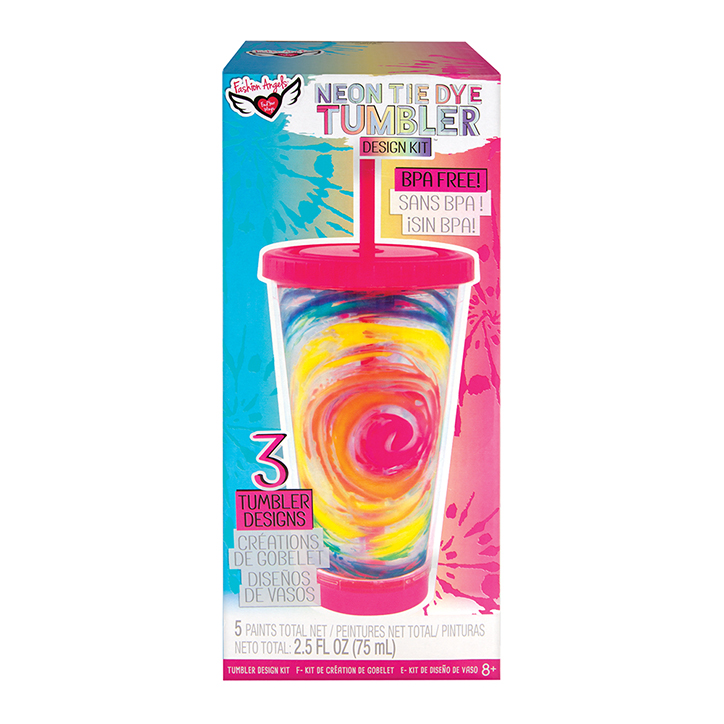 Product photo of the Neon Tie Dye Tumbler Design Kit from Fashion Angels