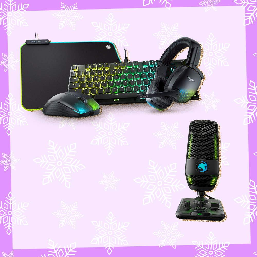 Prize graphic featuring the ROCCAT Vulcan TKL Pro Bundle and ROCCAT Torch Microphone included in the ROCCAT Ultimate Streaming Starter Kit Prize Pack. Fully detailed rules, entry form, & prize info detailed below this image.