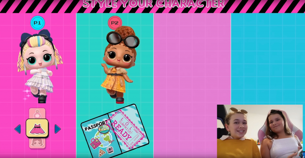 Screenshot from a JKrew Gaming stream where Cilla and Maddy are playing an L.O.L. Surprise Game