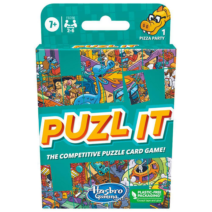 Box art for the Pizza Party version of Puzl It: The Competitive Puzzle Card Game