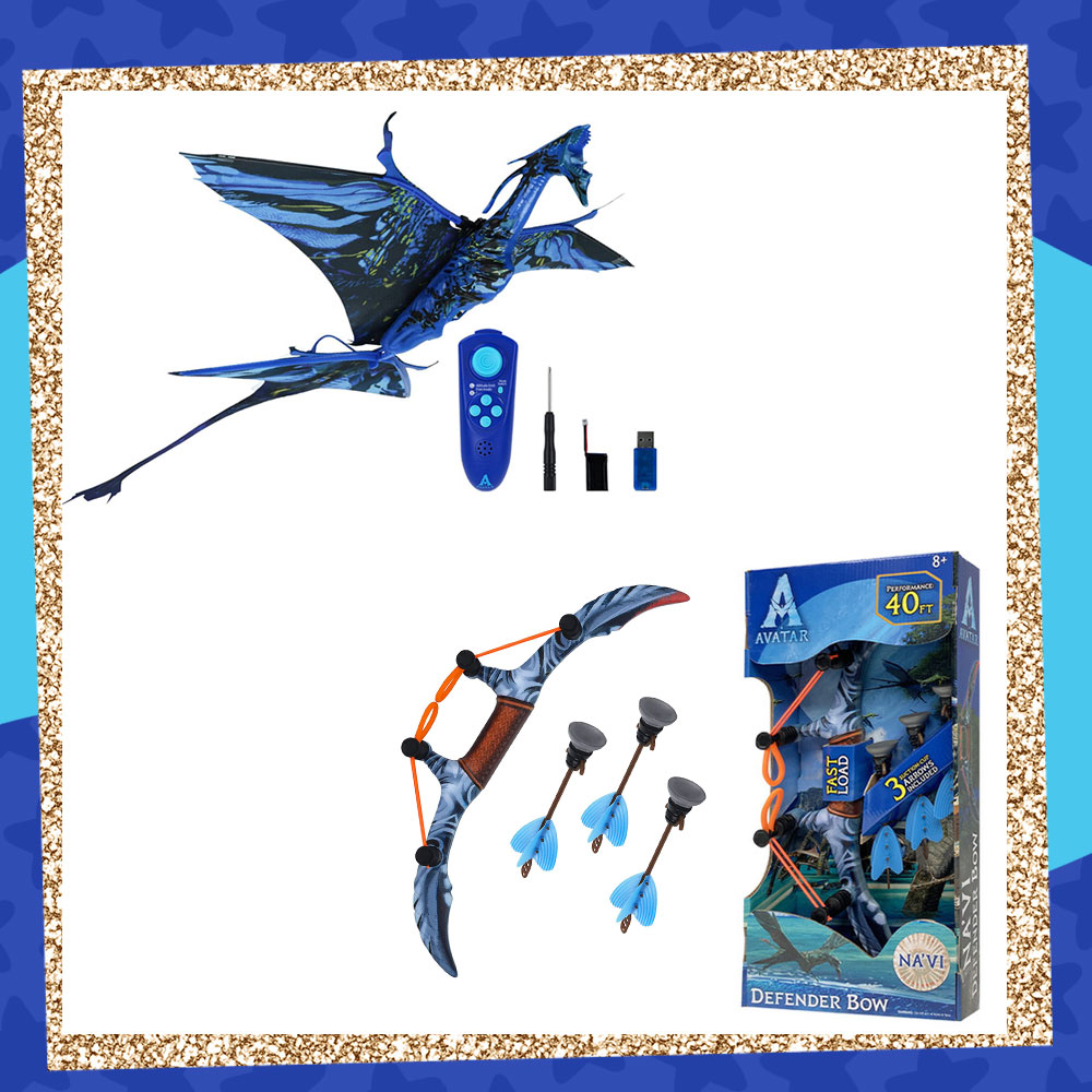 Prize graphic for the ZING Avatar Giveaway Prize showing the Avatar Defender Bow and Avatar RC Deluxe Banshee included in the prize pack. Fully detailed rules, entry form, & prize info detailed below this image.