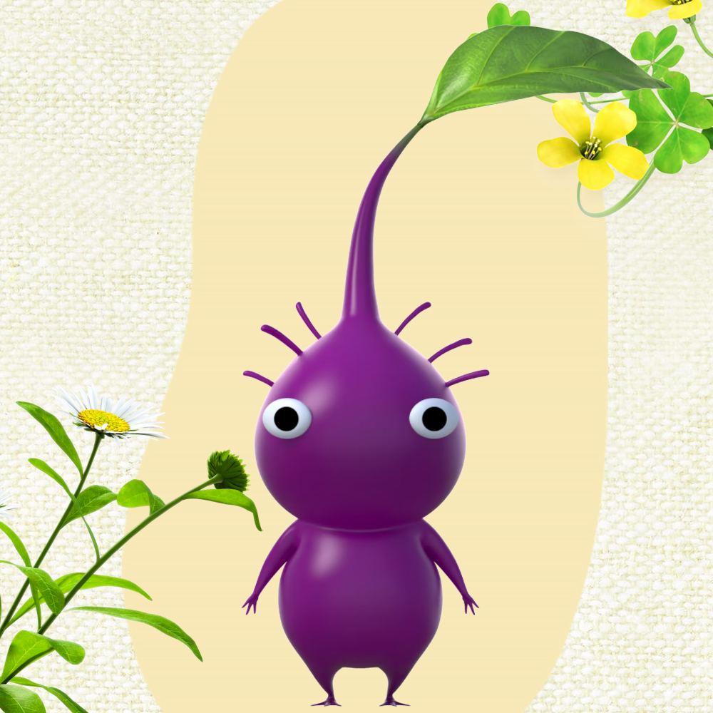 Purple Pikmin standing facing the camera