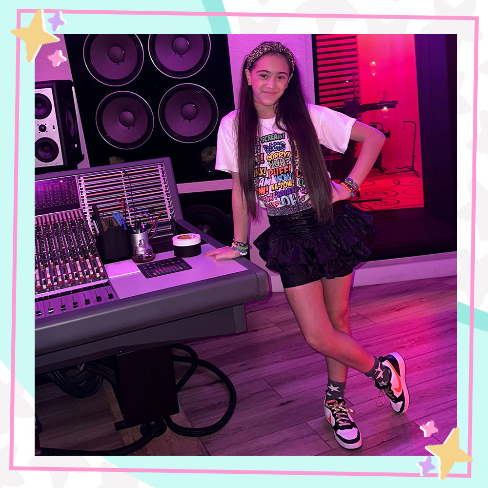 Bella Cianni in a recording studio