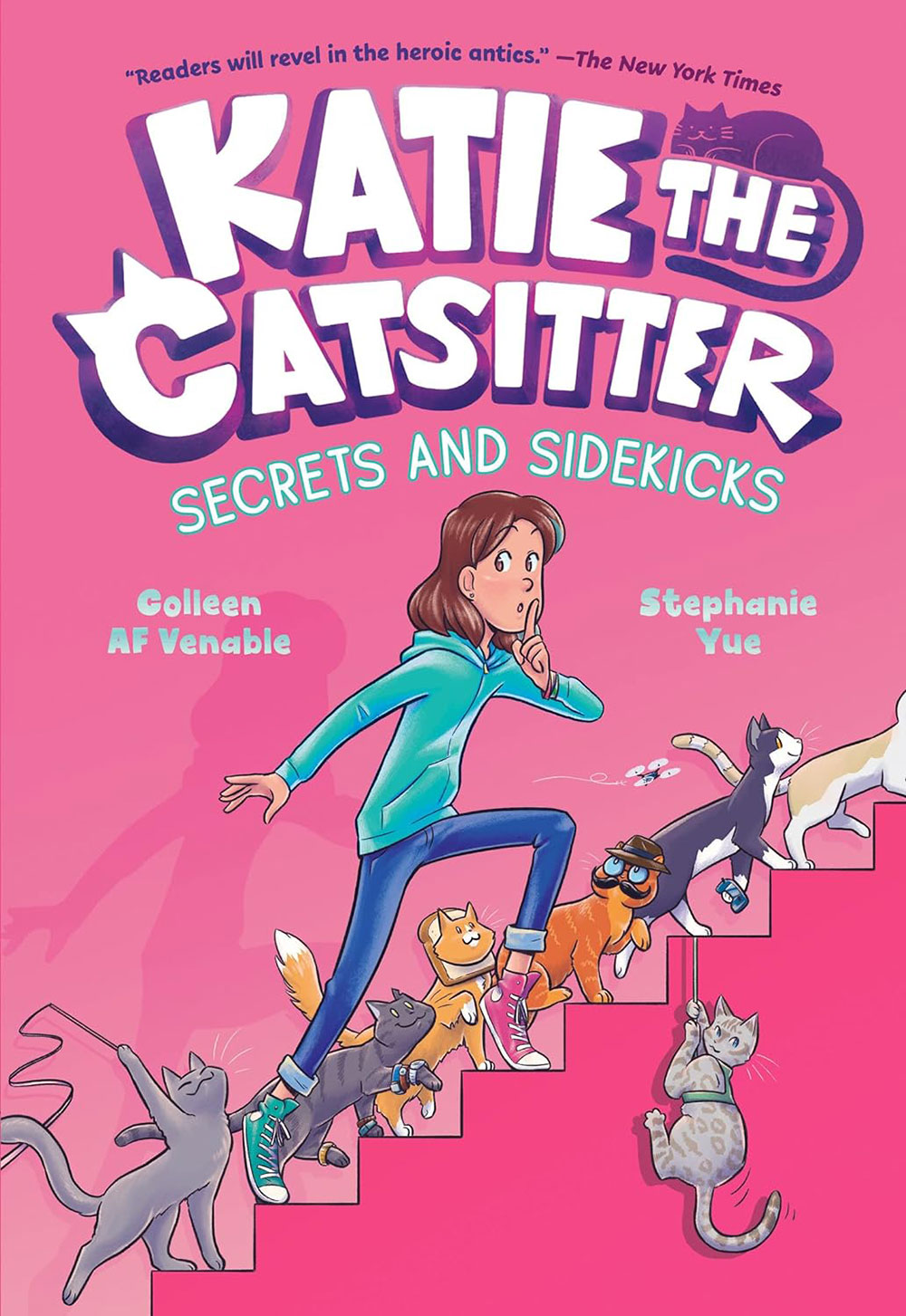 Book cover for Katie the Catsitter: Secrets and Sidekicks by Colleen AF Venable & Stephanie Yue