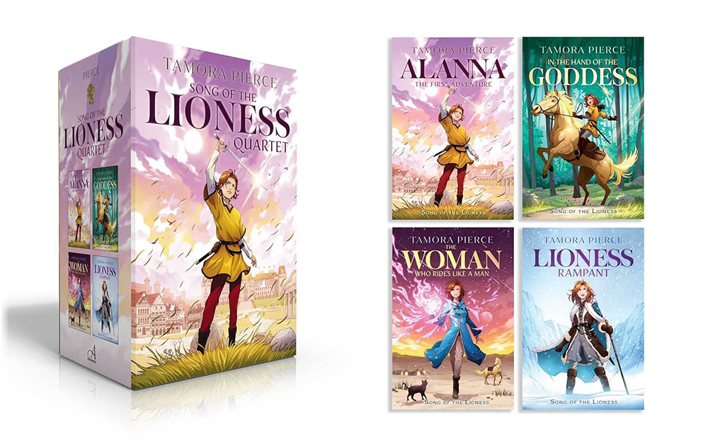 Song of the Lioness Quartet Boxed Set box art and book covers