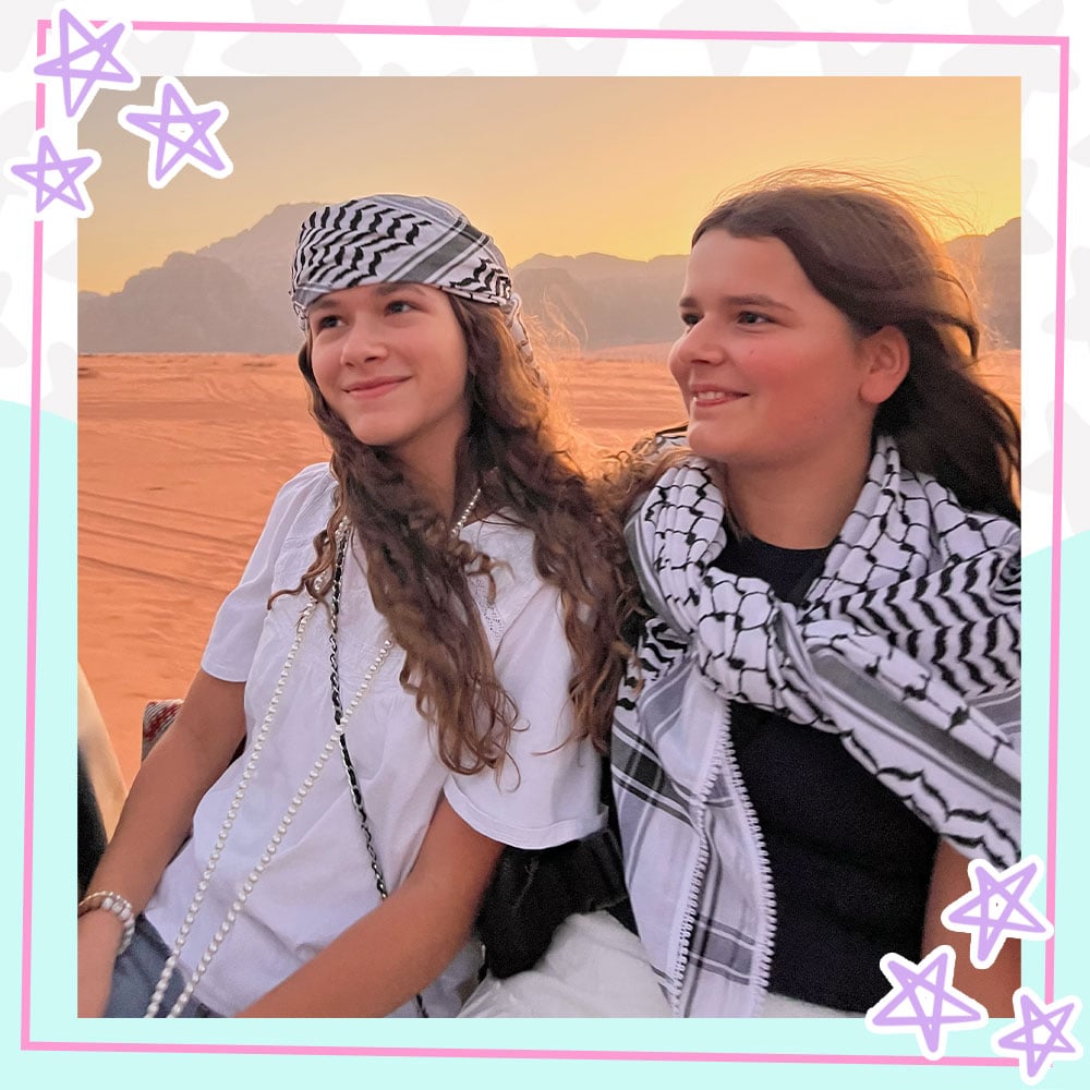 Cilla and Maddy on vacation in Jordan