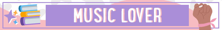 Graphic that reads "Music lover"